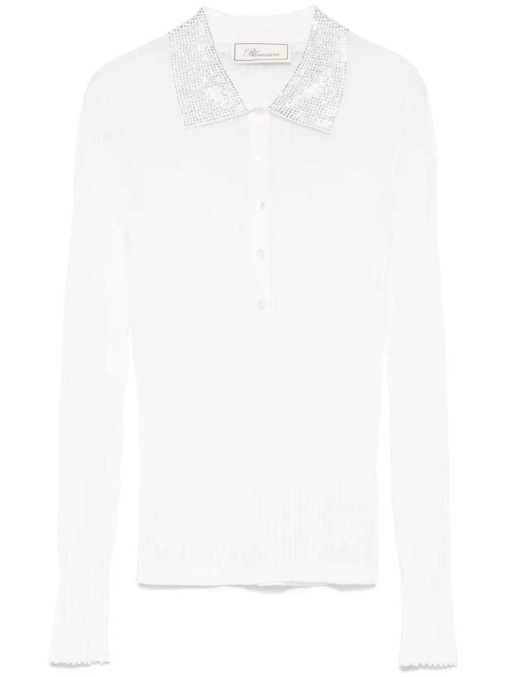 Ribbed-Knit Polo Top