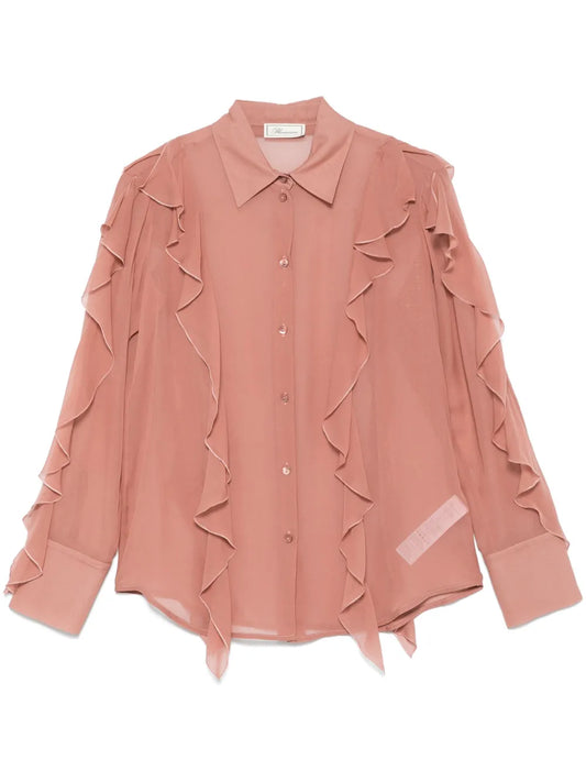 Ruffled Silk Shirt