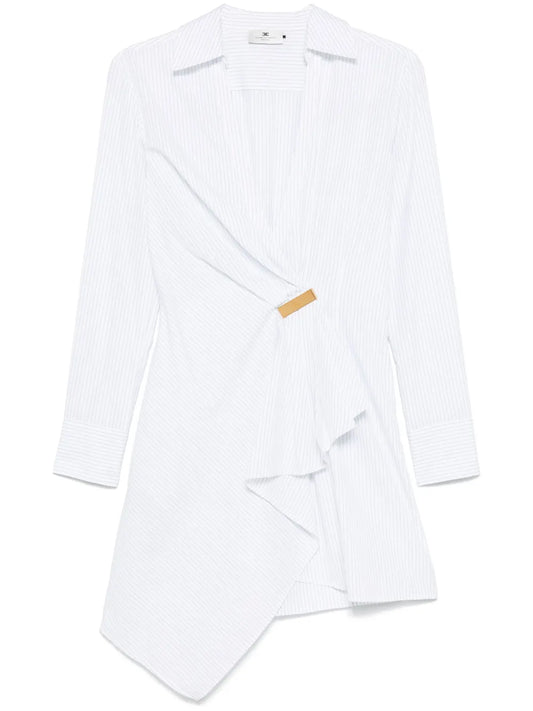 Jewel-Detail Poplin Mini Dress