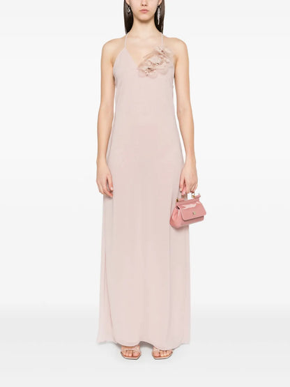 Floral-Appliqué Dress