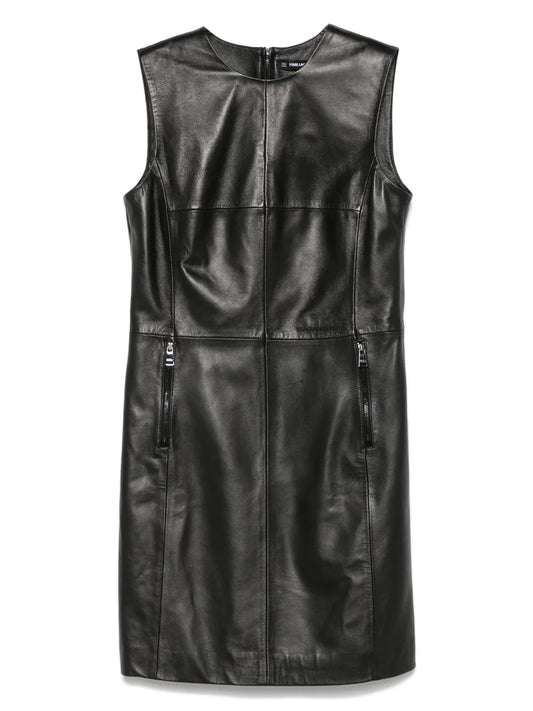 Leather Shift Mini Dress