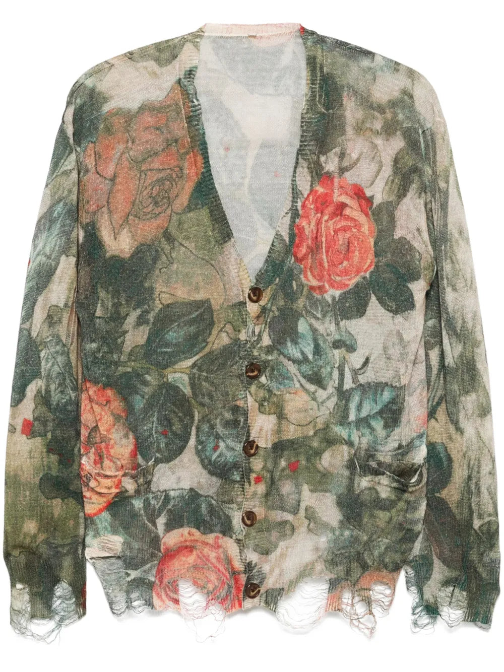 Floral-Print Cardigan