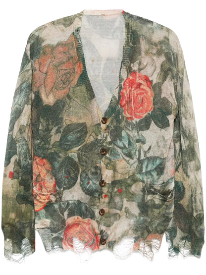 Floral-Print Cardigan