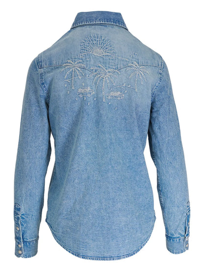 Embroidered Denim Overshirt
