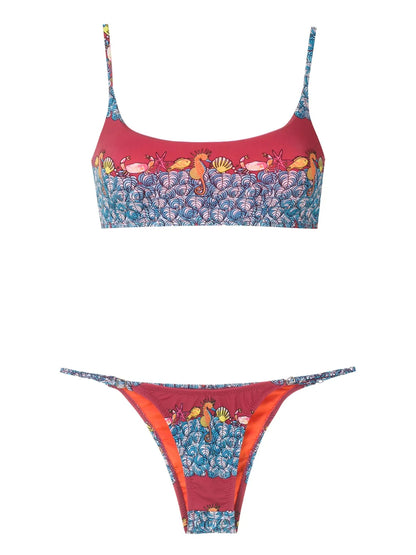 Animal-Print Bikini Set