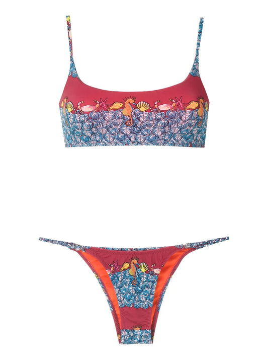 Animal-Print Bikini Set