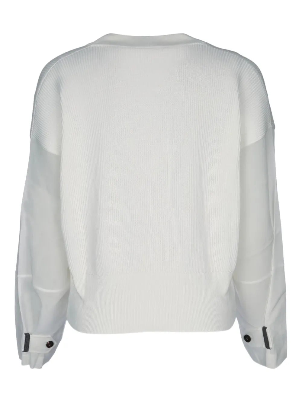 V-Neck Contrast-Panel Sweater