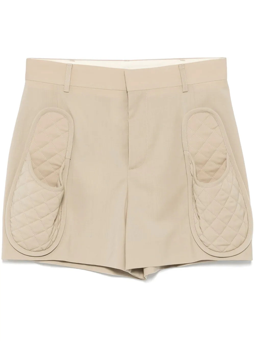 Wool Quilted-Pocket Shorts