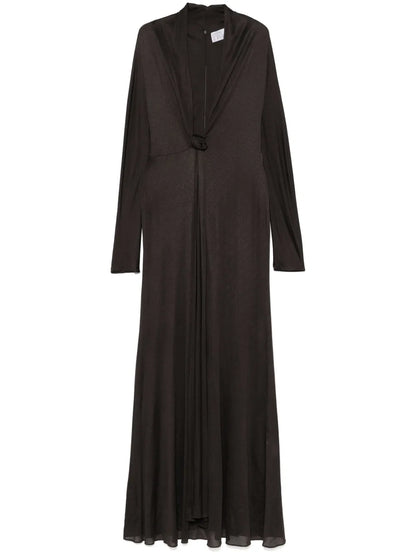Floral-Appliqué Maxi Dress