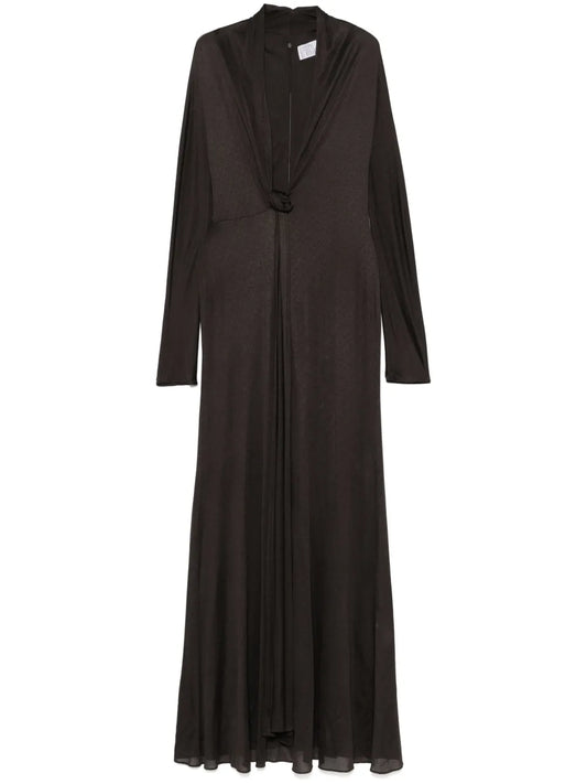 Floral-Appliqué Maxi Dress