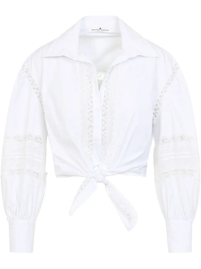 Lace-Appliqué Blouse