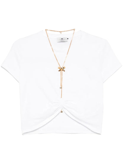 Bow-Necklace Jersey T-Shirt