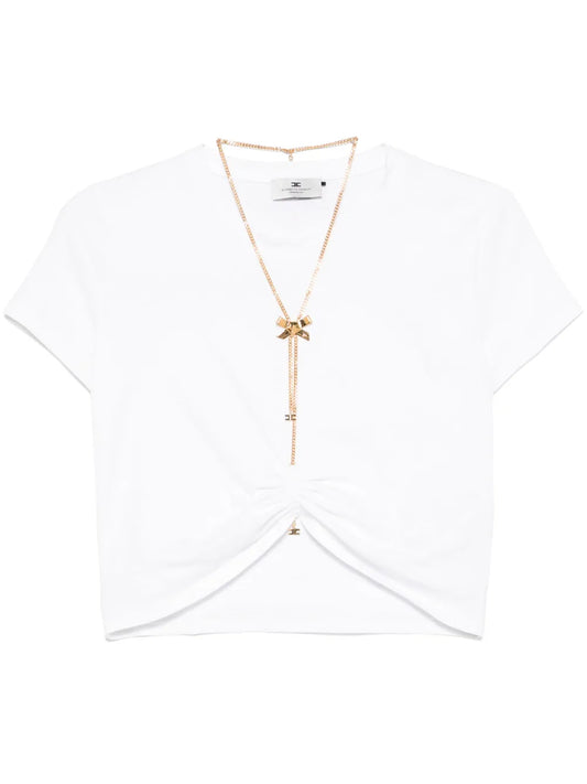 Bow-Necklace Jersey T-Shirt