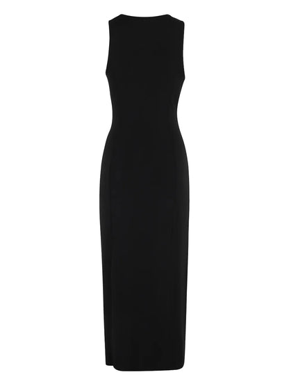 Stud-Detail Midi Dress