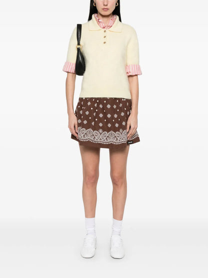 Paisley-Print Mini Skirt