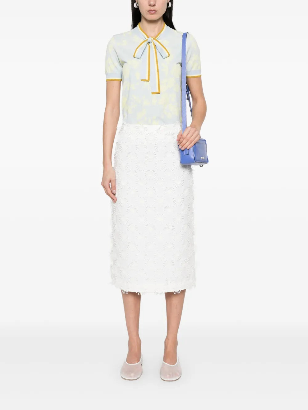 Appliqué-Detail Midi Skirt