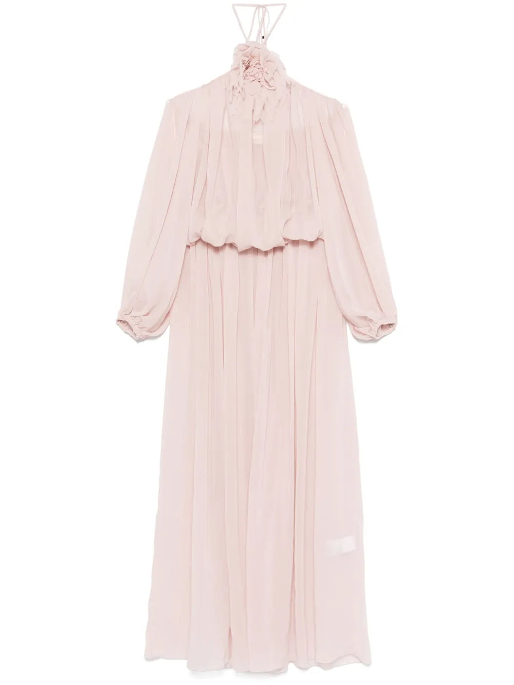 Floral-Brooch Maxi Dress
