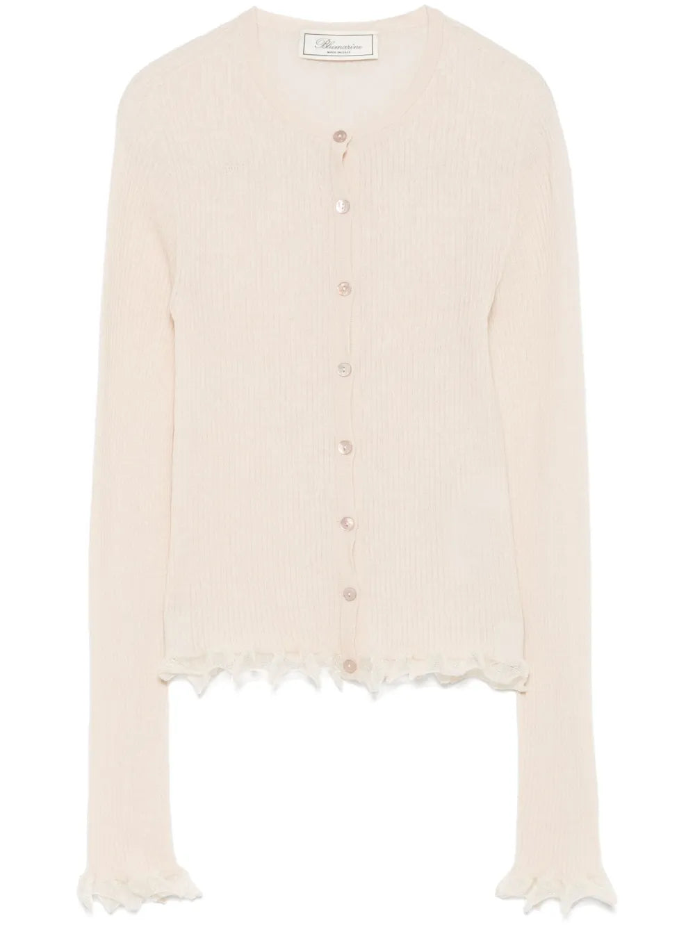 Ruffled-Trim Cardigan