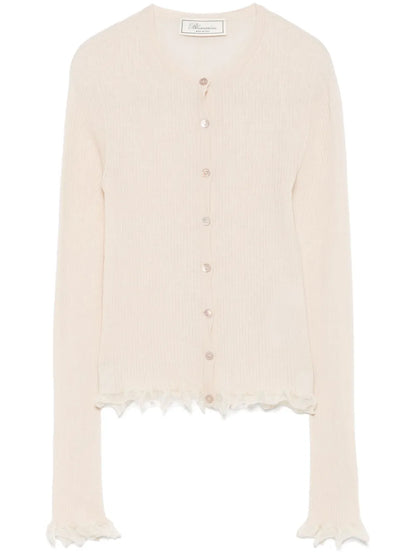 Ruffled-Trim Cardigan