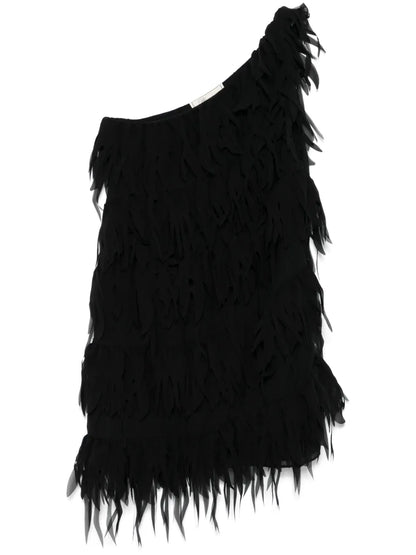 Fringed Georgette Mini Dress