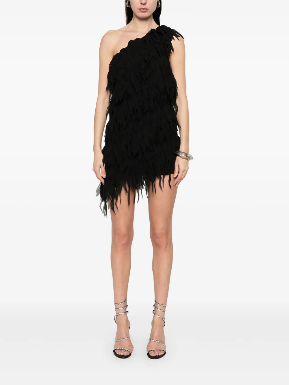 Fringed Georgette Mini Dress
