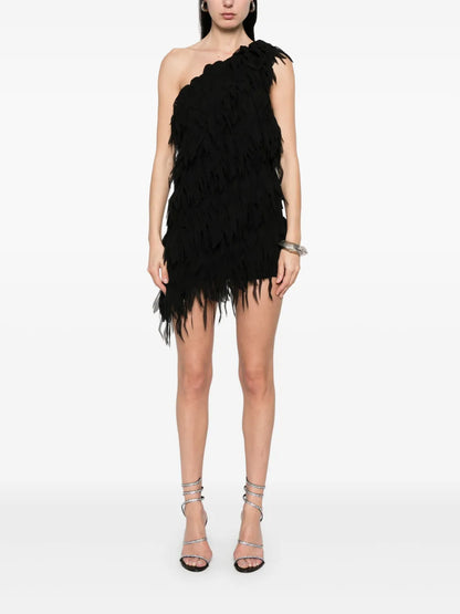 Fringed Georgette Mini Dress