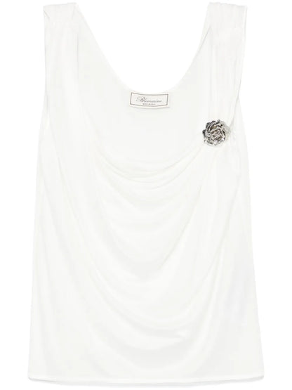 Floral-Brooch Top