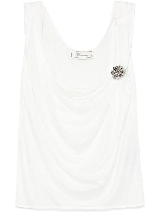Floral-Brooch Top