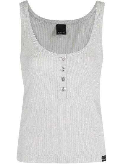 Metallic-Knit Tank Top