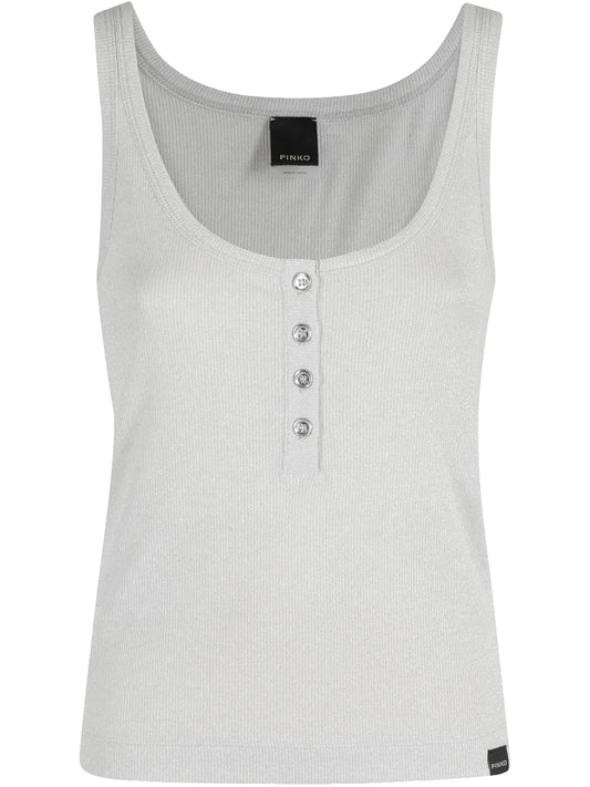 Metallic-Knit Tank Top