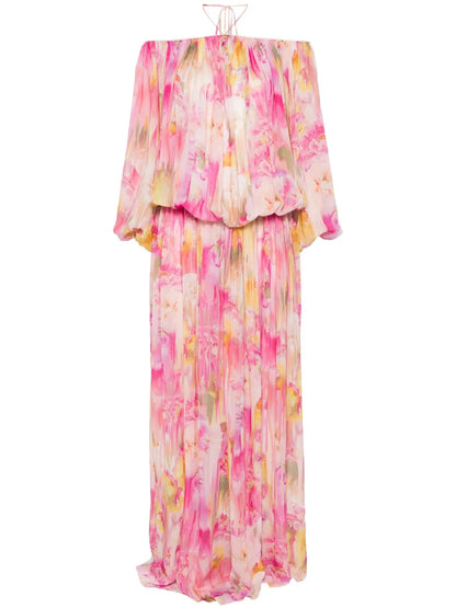 Floral-Print Georgette Maxi Dress