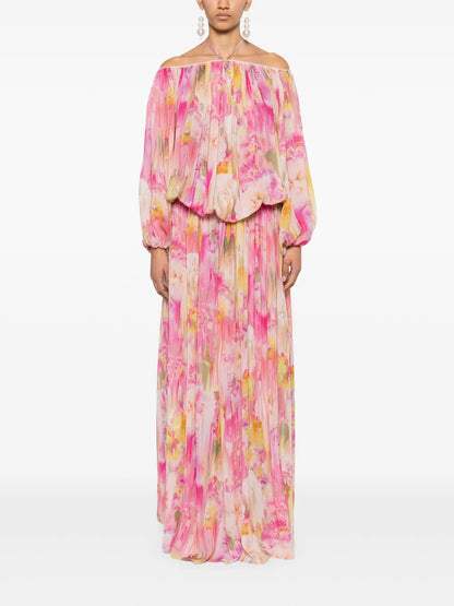 Floral-Print Georgette Maxi Dress