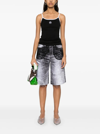 Moon Logo Ribbed Tank Top