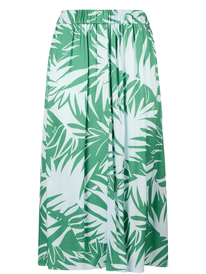 All Over Graphic Print Satin Skirt