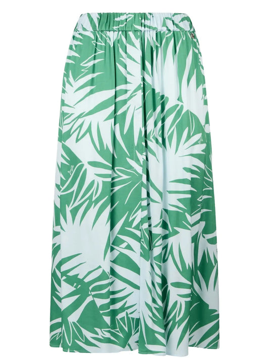 All Over Graphic Print Satin Skirt