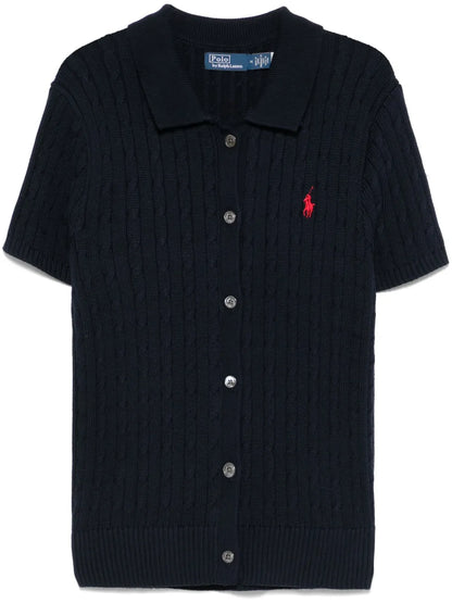 Cable-Knit Polo Shirt