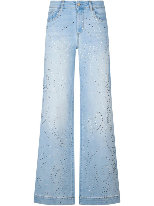Stud Detailing Flared Jeans