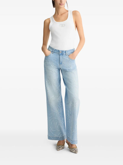 Stud Detailing Flared Jeans