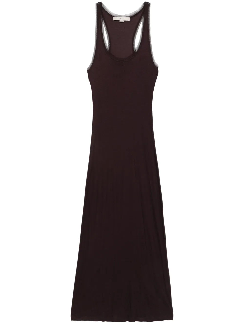 Mesh-Trim Maxi Dress