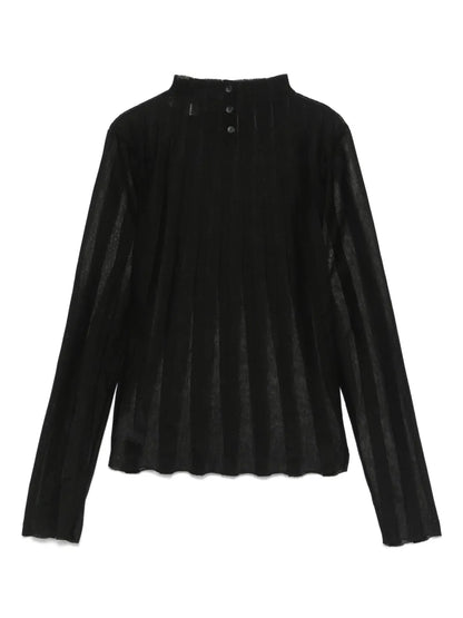 Fine-Knit Long-Sleeve T-Shirt