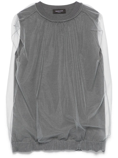Tulle-Panel Vest