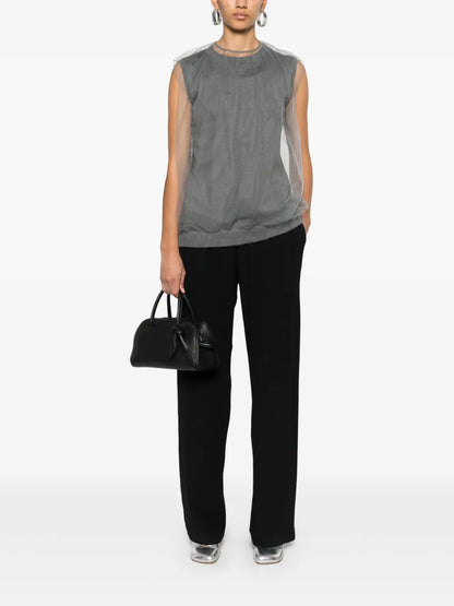 Tulle-Panel Vest