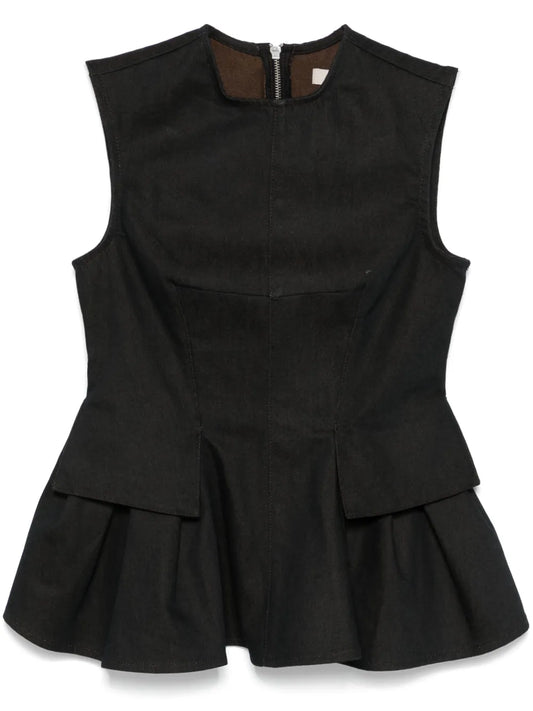 Peplum Denim Top