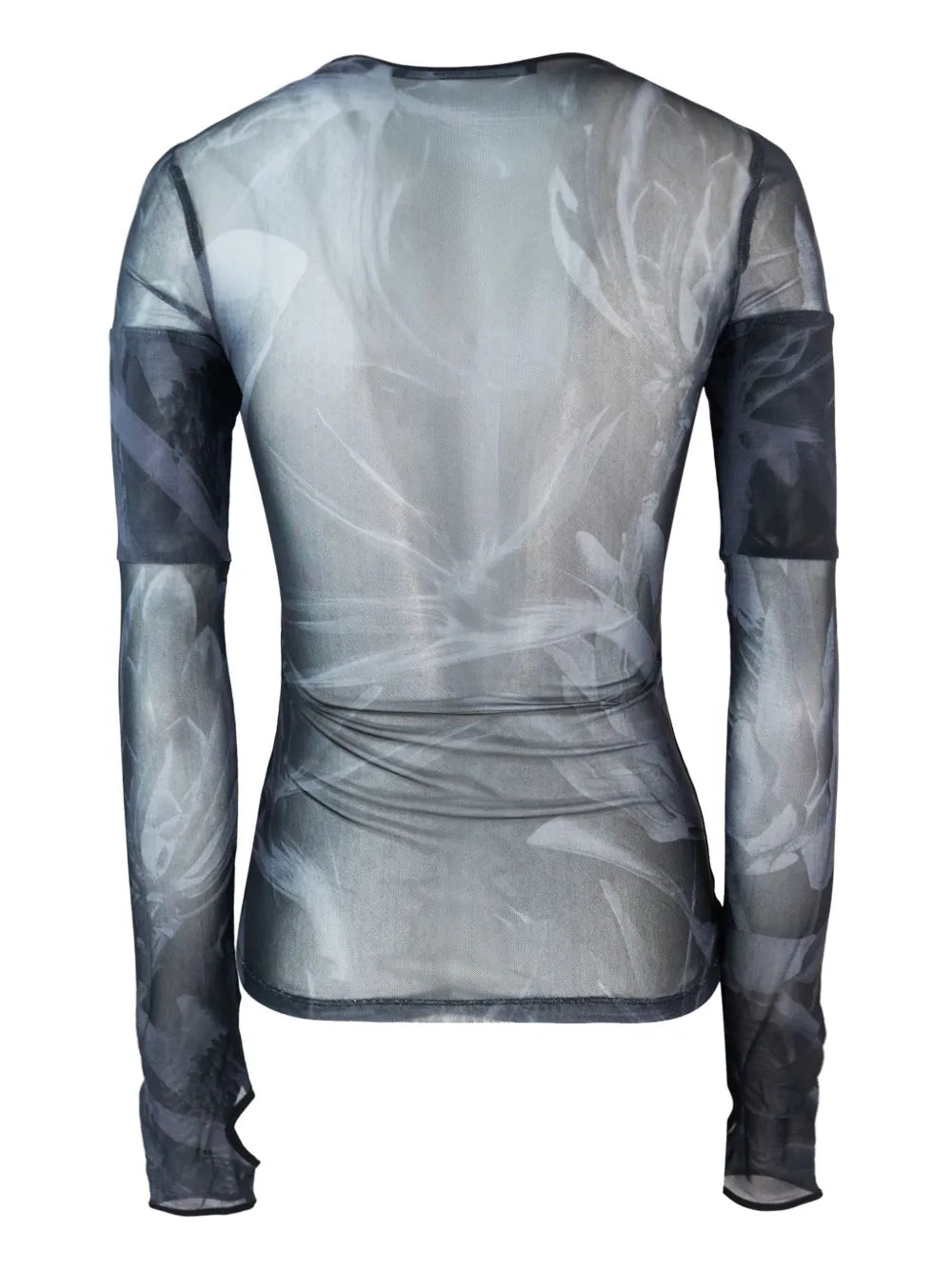 Floral-Motif Mesh Top