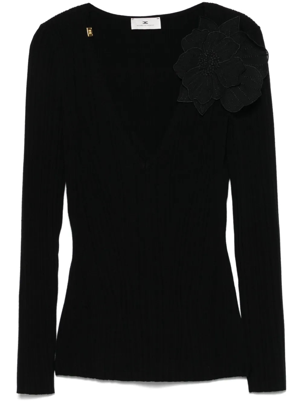 Floral-Appliqué Top