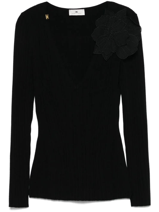 Floral-Appliqué Top