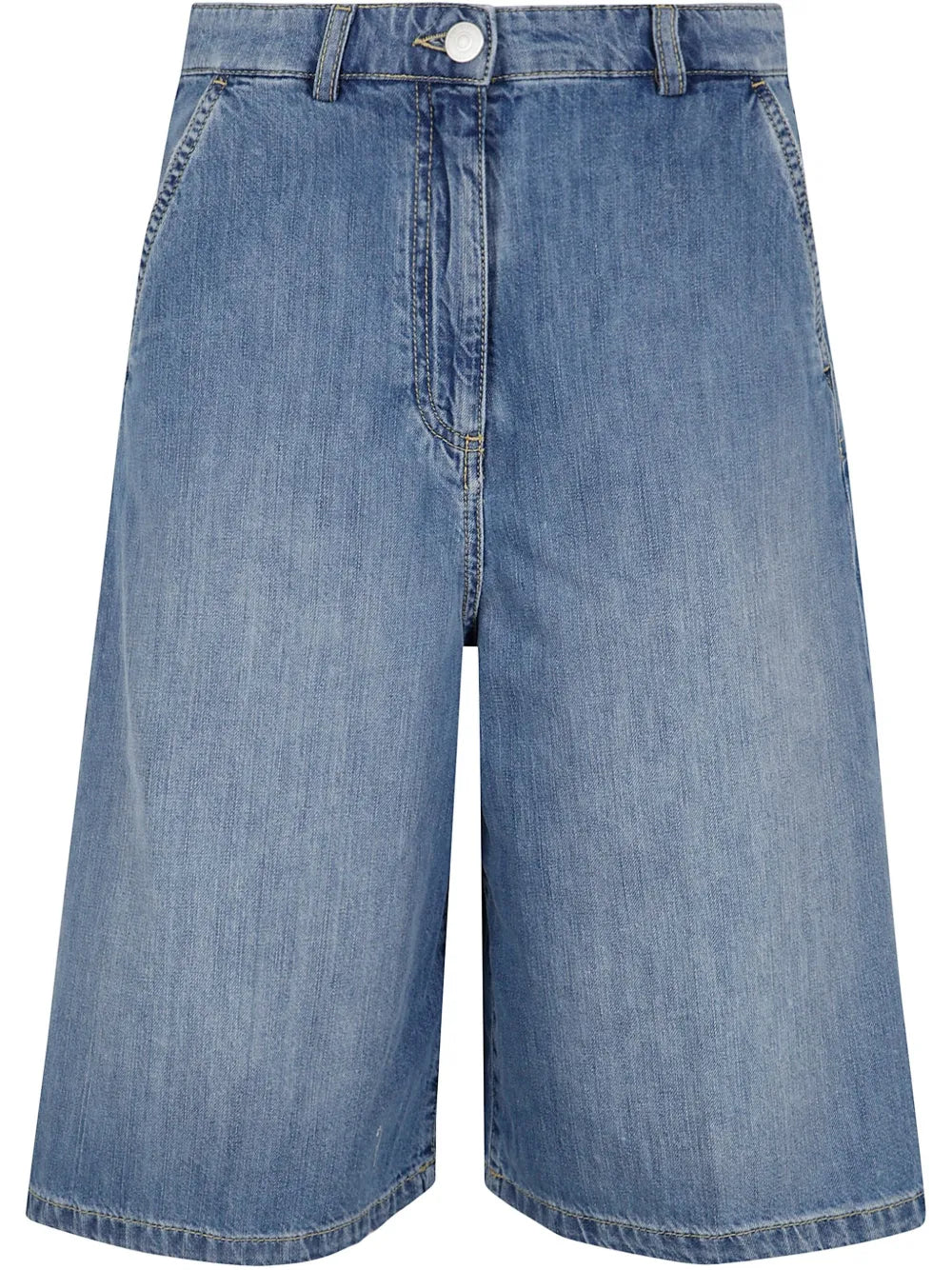 Knee-Length Denim Shorts