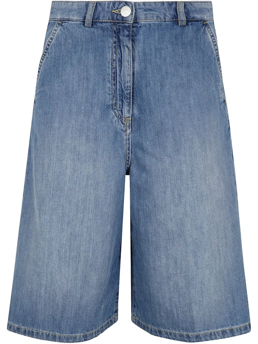 Knee-Length Denim Shorts
