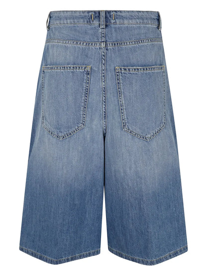 Knee-Length Denim Shorts