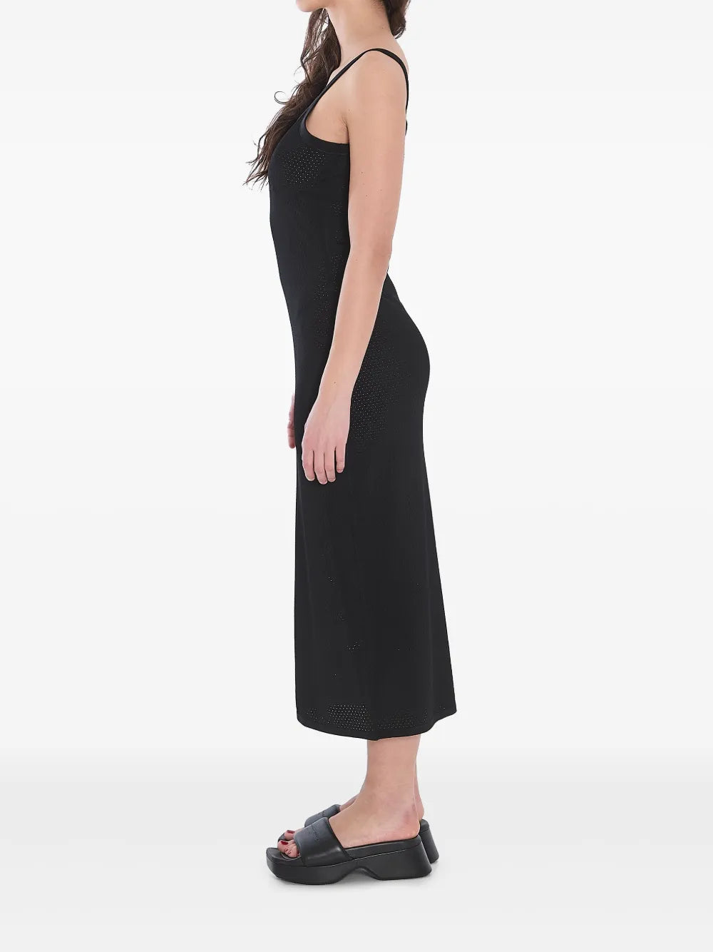 3D-Logo Mesh Slip Dress